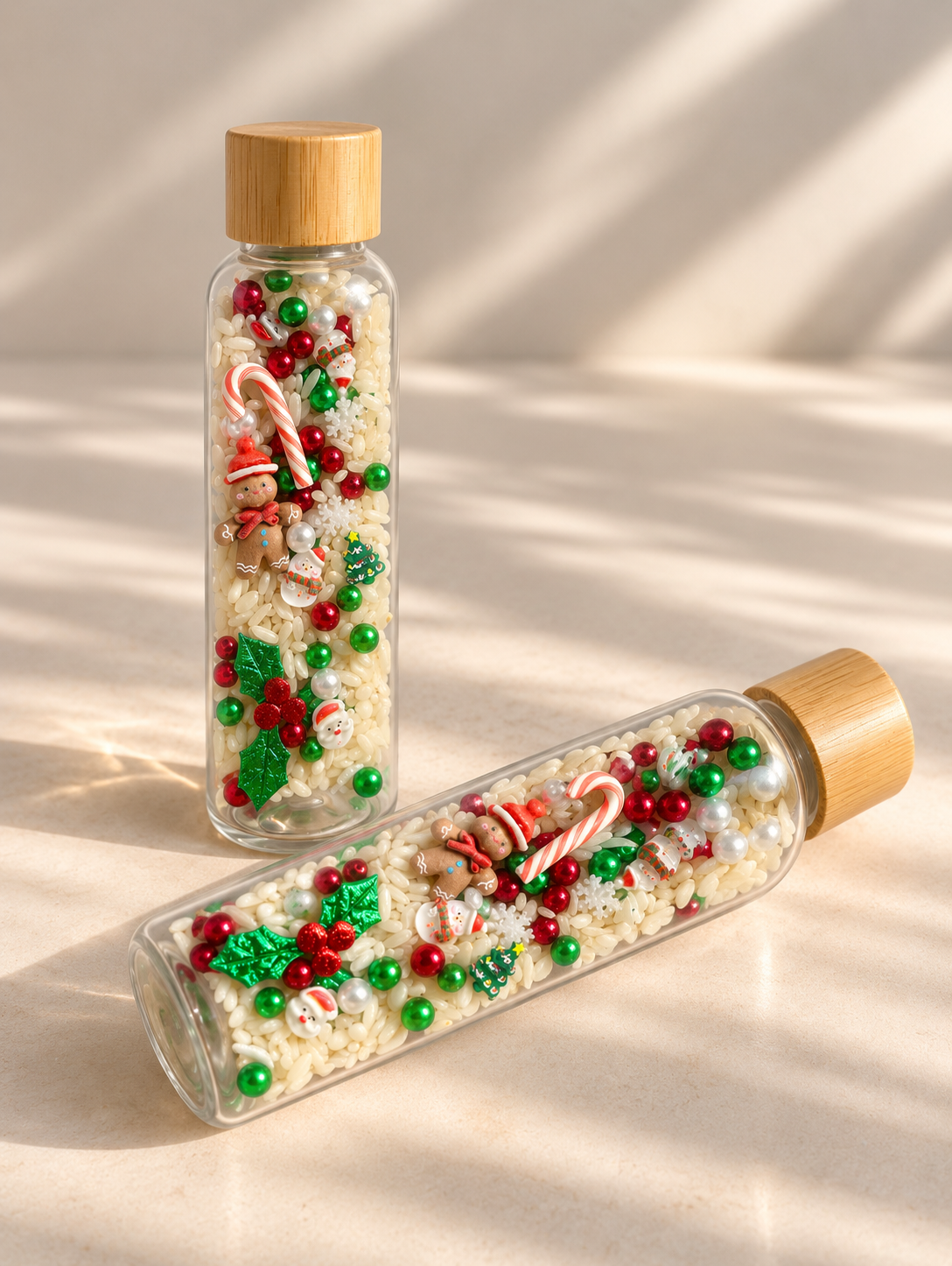 Bouteille sensorielle : Trésors de Noël