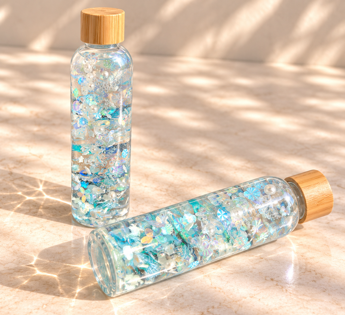 Bouteille sensorielle : Éclat féerique bleu