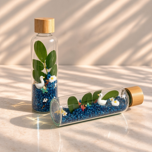 Bouteille sensorielle : Olia la petite oie
