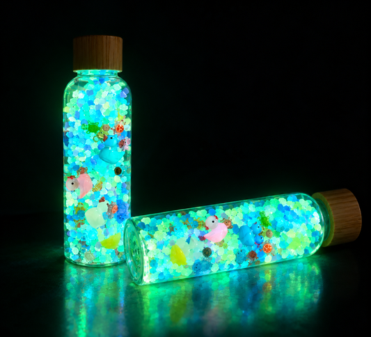 Bouteille sensorielle : Univers phosphorescent